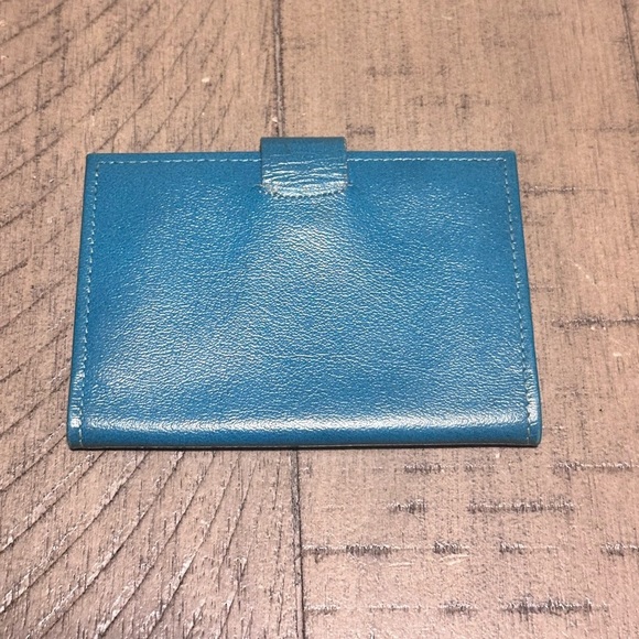 Vintage Princess Gardner Wallet Blue Studded 1960s Cowhide Leather - Picture 2 of 3